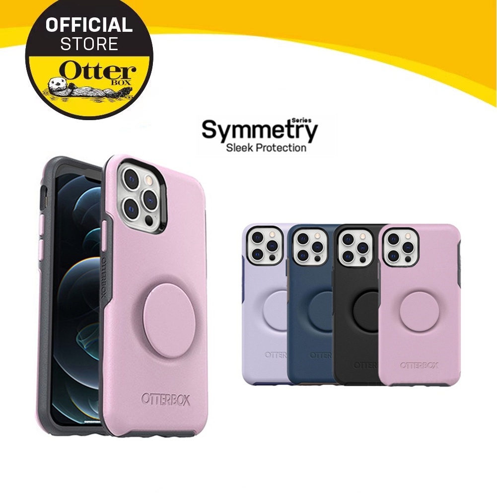 OTTERBOX Otter + POP SymmetryกันกระแทกสําหรับIPhone 15 14 13 12 11 Pro Max 12Mini 12Promax 11promax 12 Mini 12pro 11pro OTTERBOXปลอกพร้อมขาตั้งGripฝาครอบโทรศัพท์