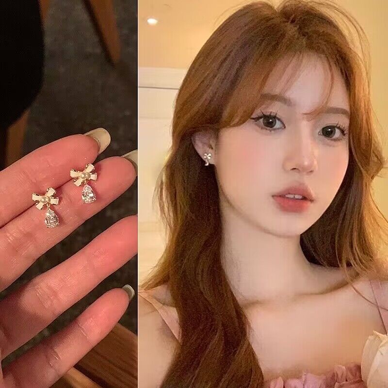 ต่างหู ประดับโบว์ ขนาดเล็ก หรูหรา เข้ากับทุกการแต่งกาย สไตล์แฟรี่ สําหรับผู้หญิง
