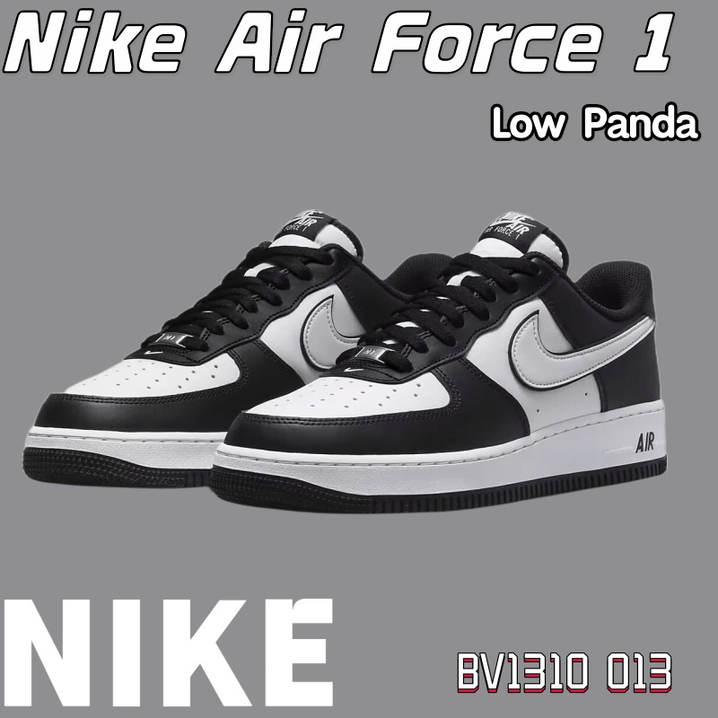 Nike Air Force 1 low .Panda รองเท้าผ้าใบสเก็ตบอร์ดแพนด้าสีดำและสีขาวสีดำสีขาวสีแดง .DV0788 001