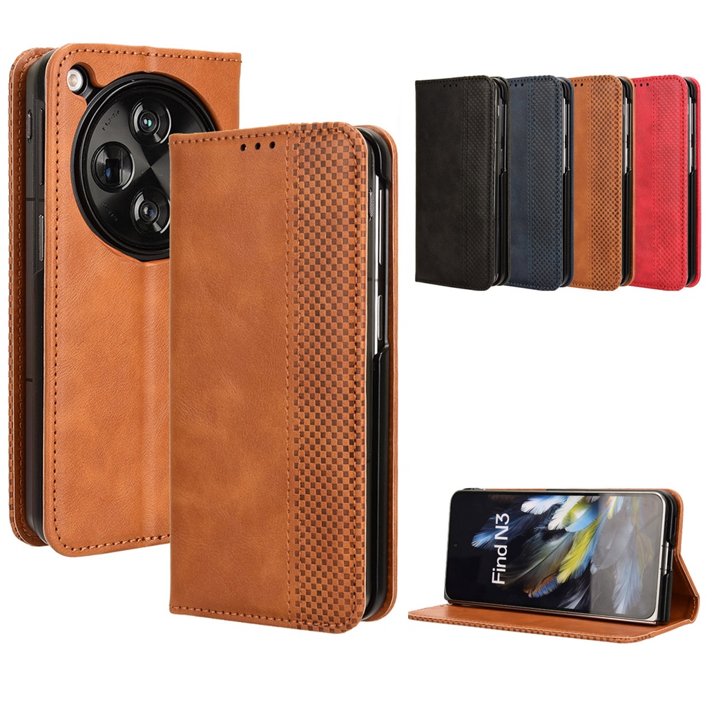 เคส Case for OPPO Find N3 N2 N X2 X3 X5 X6 Pro 5G เคสฝาพับ เคสเปิดปิด โทรศัพท์มือถือหนัง TPU นิ่ม ฝาพับแม่เหล็ก พร้อมช่องใส่บัตร ขาตั้ง สําหรับ Flip Cover Leather Magnetic Wallet ฝาพับหนัง ซองมือถือ
