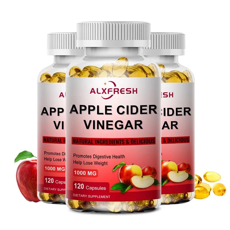 Alxfresh 60/120 Pcs Fat Burner Apple Cider Vinegar Slimming Capsule Natural Digestiveon สําหรับ Metabolsm ลดน้ําหนักสนับสนุน Body Sculpting