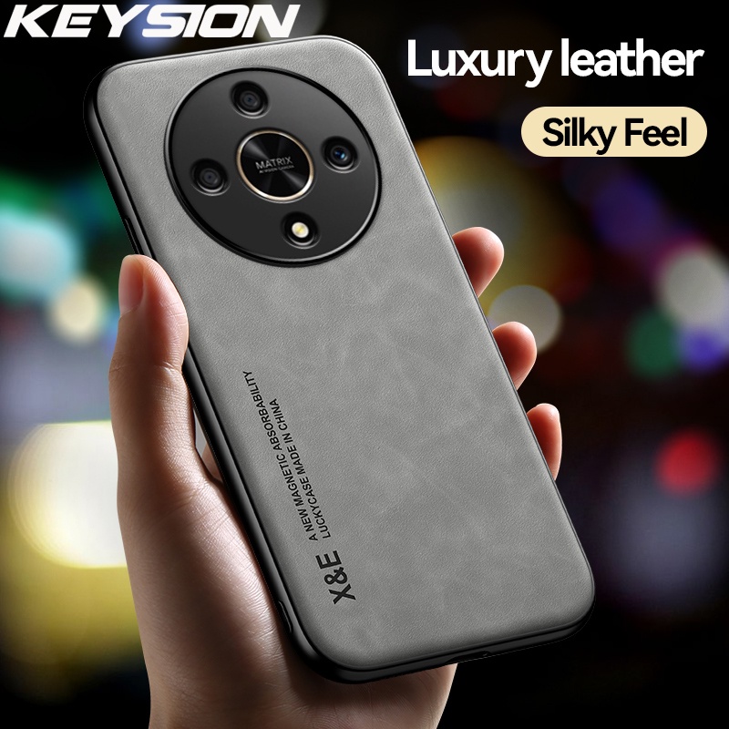 Keysion เคสโทรศัพท์หนัง ซิลิโคนนิ่ม กันกระแทก ปิดด้านหลัง หรูหรา สําหรับ Honor X9B 5G X9A 5G Honor X