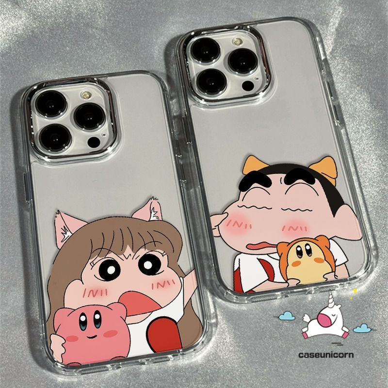 เคสโทรศัพท์มือถือ แบบนิ่ม ลายการ์ตูนชิบิ มารุโกะจัง ชุบโลหะ หรูหรา สําหรับ IPhone 7Plus 14 15 12 11 13 Pro Max XR XS Max X 6 15 6S 7 8 Plus SE 2020