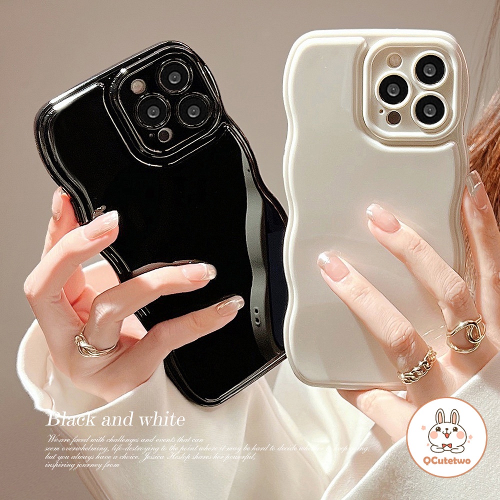 เคสโทรศัพท์มือถือ TPU กันกระแทก ลายคลื่น เรียบง่าย สําหรับ Iphone 11 15 14 12 13 Pro Max