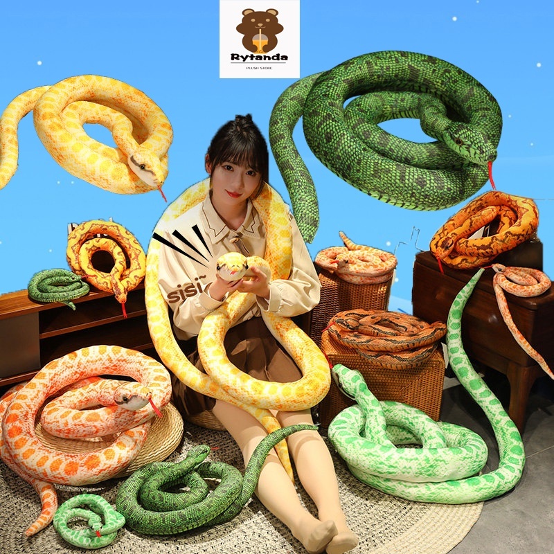 ✨in Stock✨160cm Python Plush Toy น่ารักทองงูเหลือมตุ๊กตาผ้าของขวัญวันเกิดเด็กตกแต่งบ้านของขวัญปีใหม่ตกแต่งรถ Simulated Python Doll