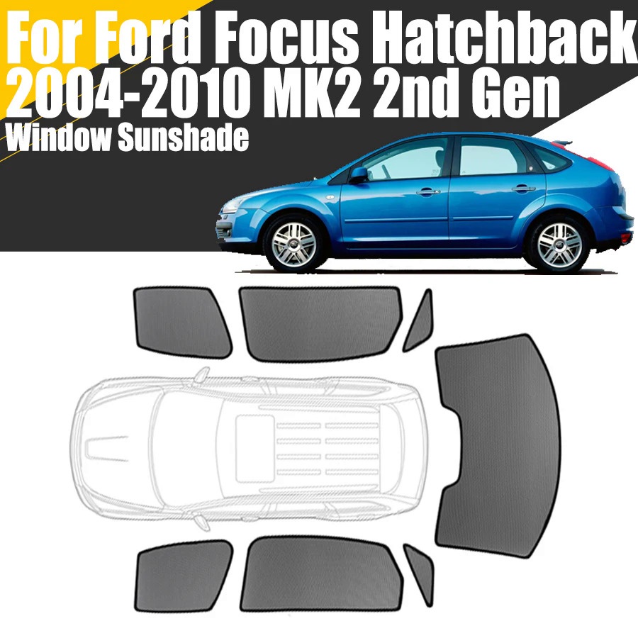 ม่านบังแดดหน้าต่างรถยนต์ แบบแม่เหล็ก สําหรับ Ford Focus Hatchback MK2 2004-2010 รุ่น 2