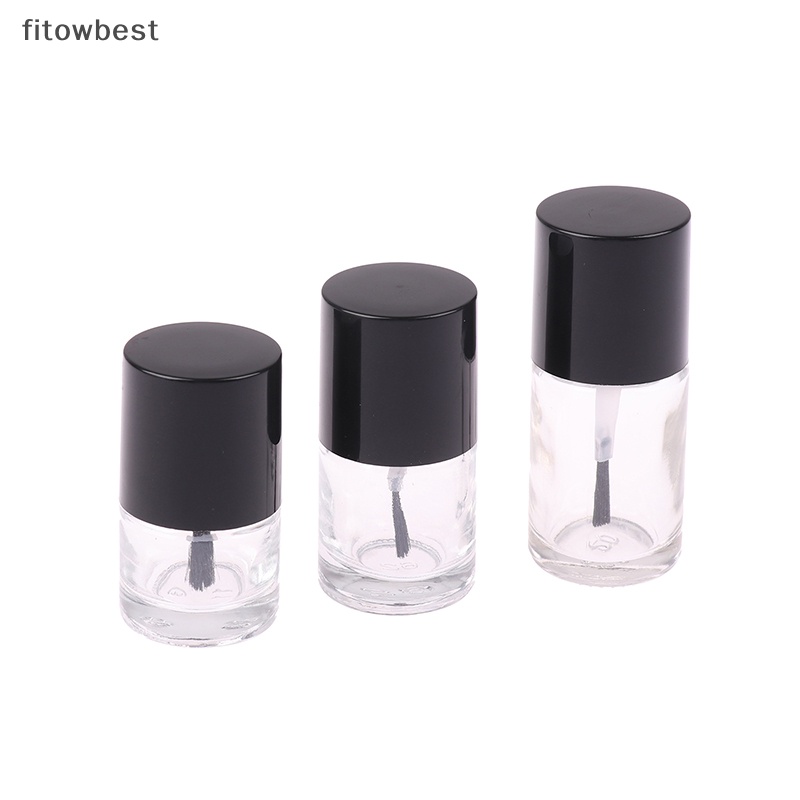 Fbth ขวดแก้วเปล่า พร้อมแปรง สีใส ขนาด 5 มล. 10 มล. 15 มล. สําหรับใส่เครื่องสําอาง ยาทาเล็บ QDD
