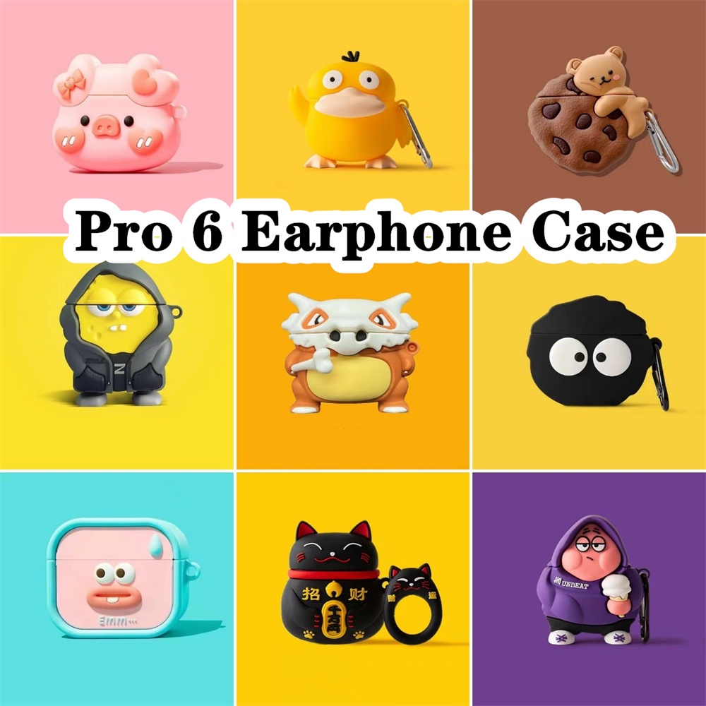 พร้อมส่ง! นําไปใช้กับ Pro 6 เคส Case เคสหูฟัง สไตล์การ์ตูนตลก ซิลิโคนนุ่ม เคส เคสหูฟัง