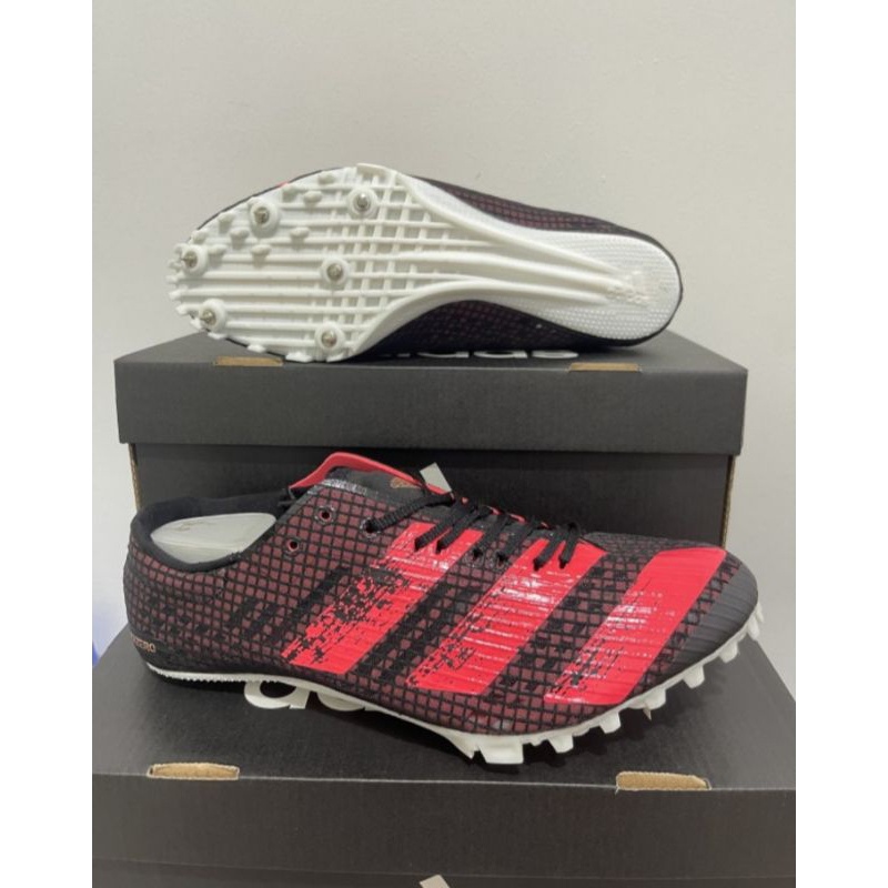 Adidas Adizero Finesse Black Red Running Spike Shoes