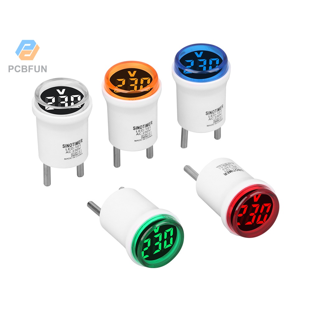 Pcbfun Ac 230v เครื่องวัดแรงดันไฟฟ้า โวลต์มิเตอร์ ดิจิทัล ทรงกลม/สี่เหลี่ยม