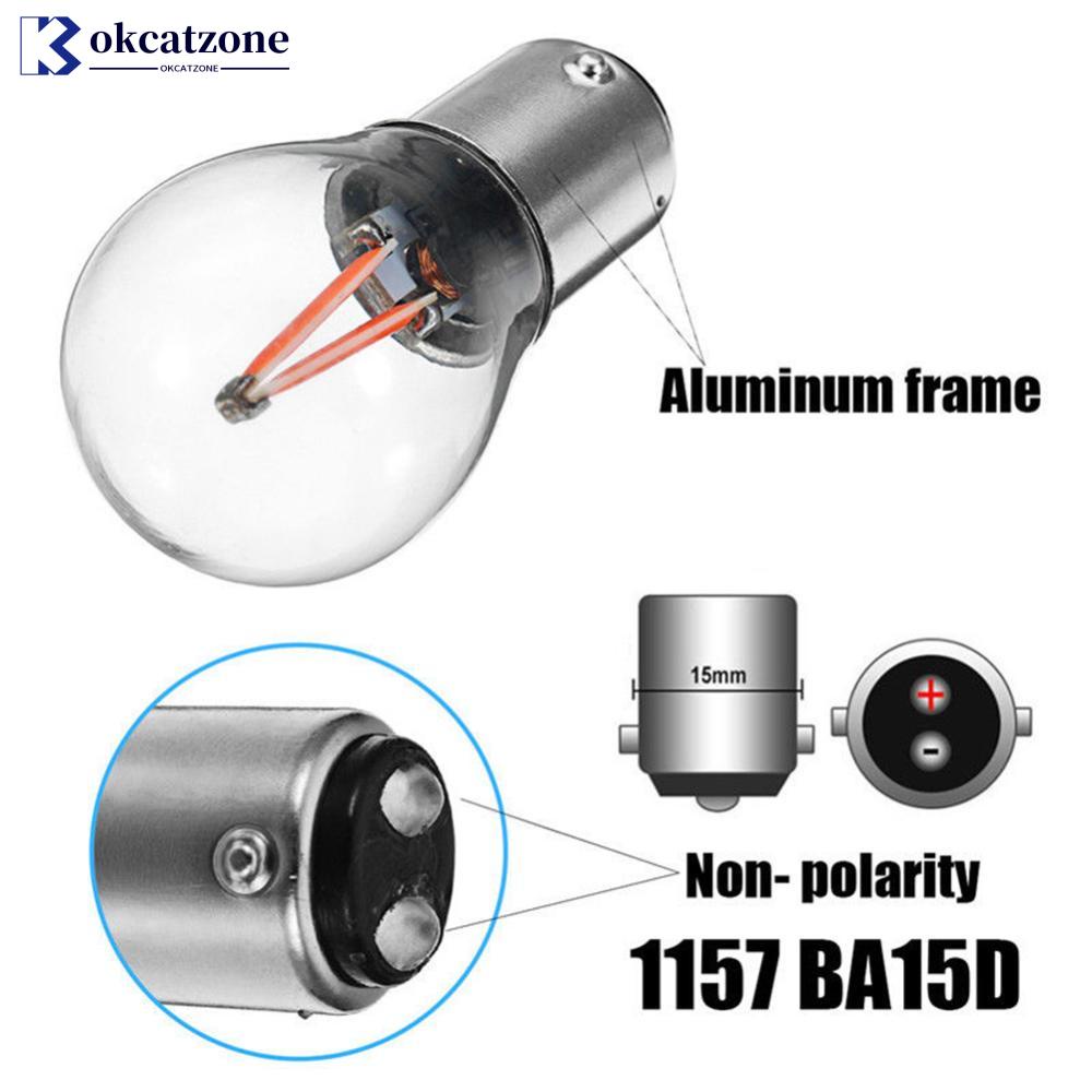 Okcatzone หลอดไฟเบรกท้ายรถยนต์ 1157 12V BA15D COB LED C7G9 1 ชิ้น