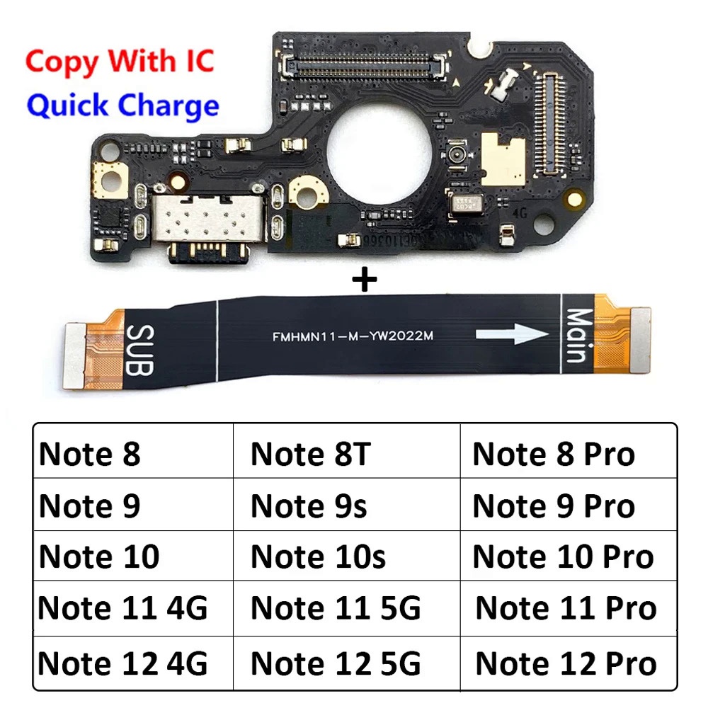 แท่นชาร์จ USB พอร์ตเชื่อมต่อสายเคเบิลอ่อน สําหรับเมนบอร์ด Xiaomi Redmi Note 7 8 8T 9 9s 10 10s 11 12 Pro Plus 4G 5G