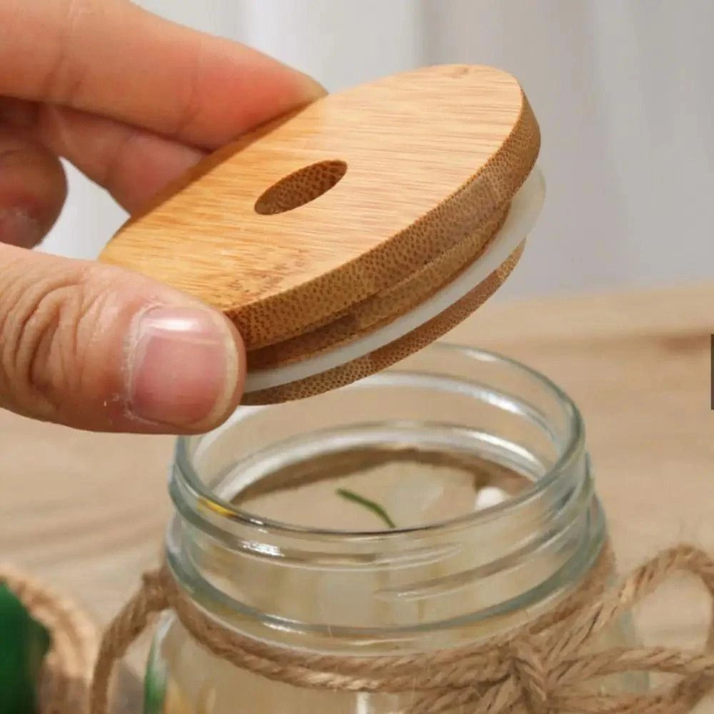 Uniis ฝาปิดขวดโหล Mason Jar พร้อมหลอดไม้ไผ่ 70/86 มม. thumbnail 7