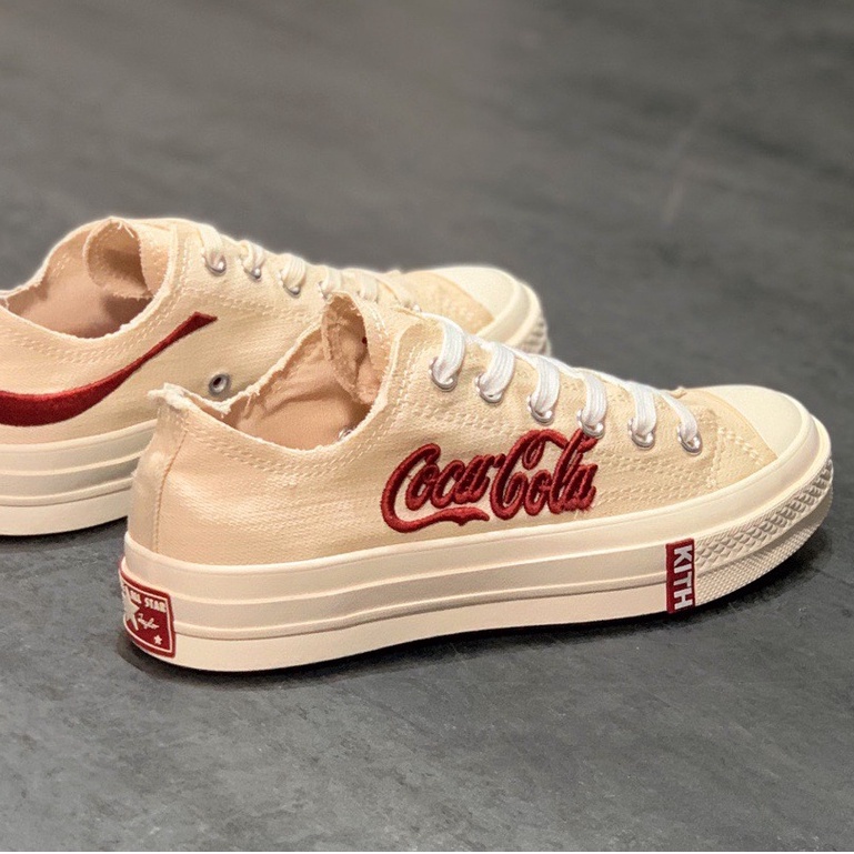 cruel Kith x Coca-Cola x Converse Chuck 70 Low Low-Top Casual Sneakers Off-White แนวโน้ม รองเท้า สำ