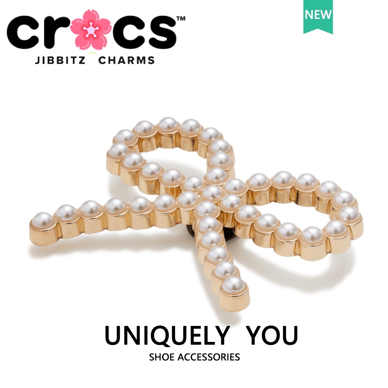 jibbitz crocs แท้  สายโซ่โลหะ ประดับไข่มุก สําหรับรองเท้า crocs DIY