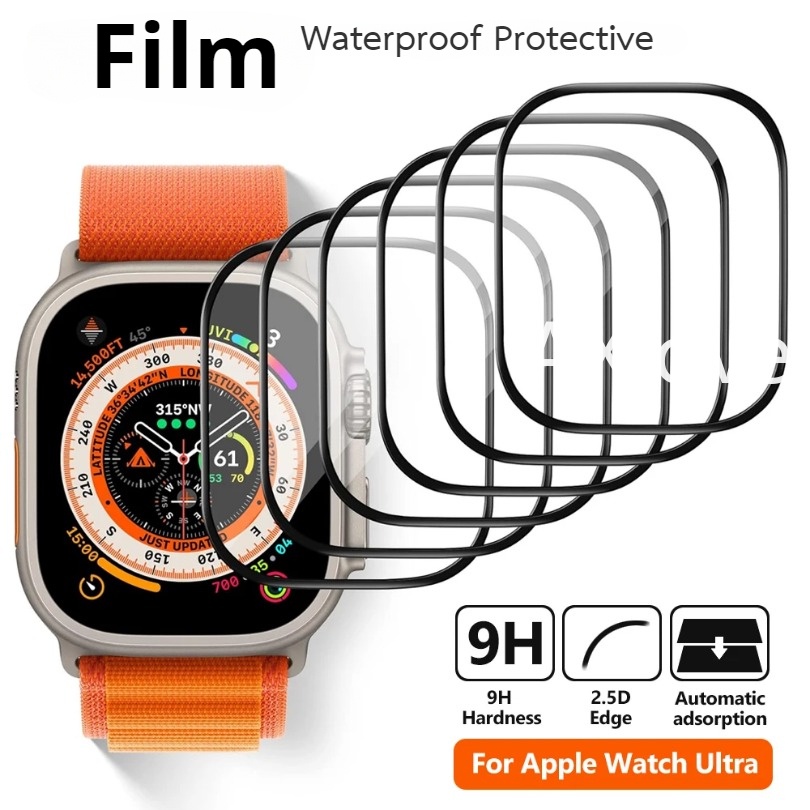 ฟิล์มกันรอยหน้าจอโค้ง แบบเต็มจอ กันน้ํา สําหรับ Apple Watch Ultra 2 49 มม. 45 มม. 44 มม. 42 มม. iwatch Series 9 8 7 6 5 4 SE 40 มม. 41 มม.
