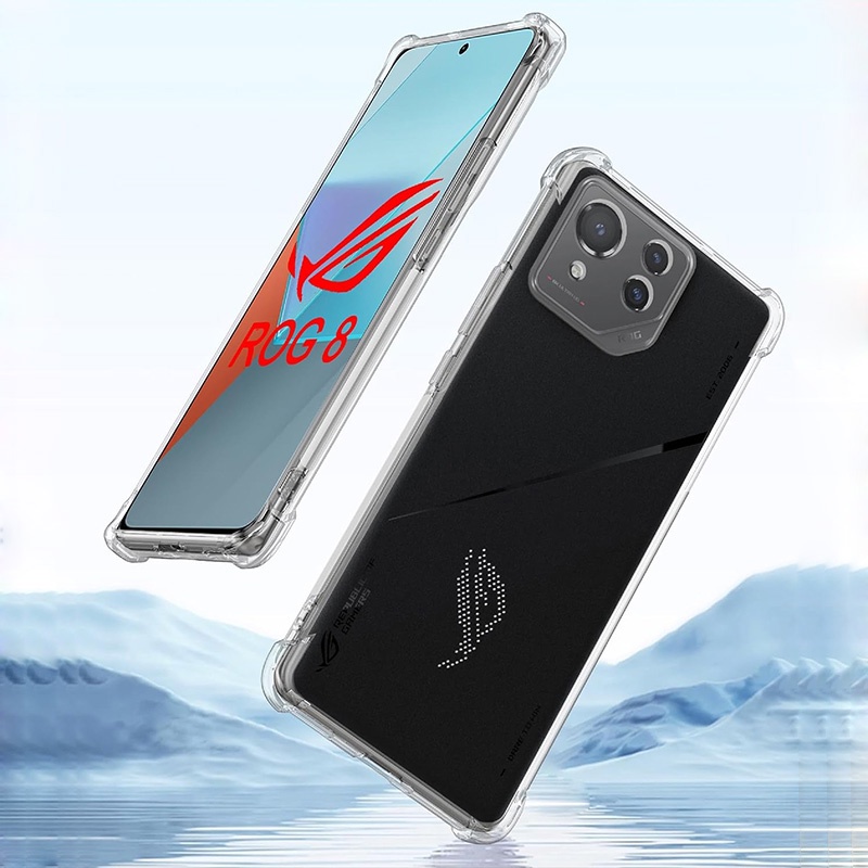 เคสโทรศัพท์มือถือ TPU แบบนิ่ม กันกระแทก ประดับคริสตัลเจลใส สําหรับ Asus ROG Phone 8 8 Pro