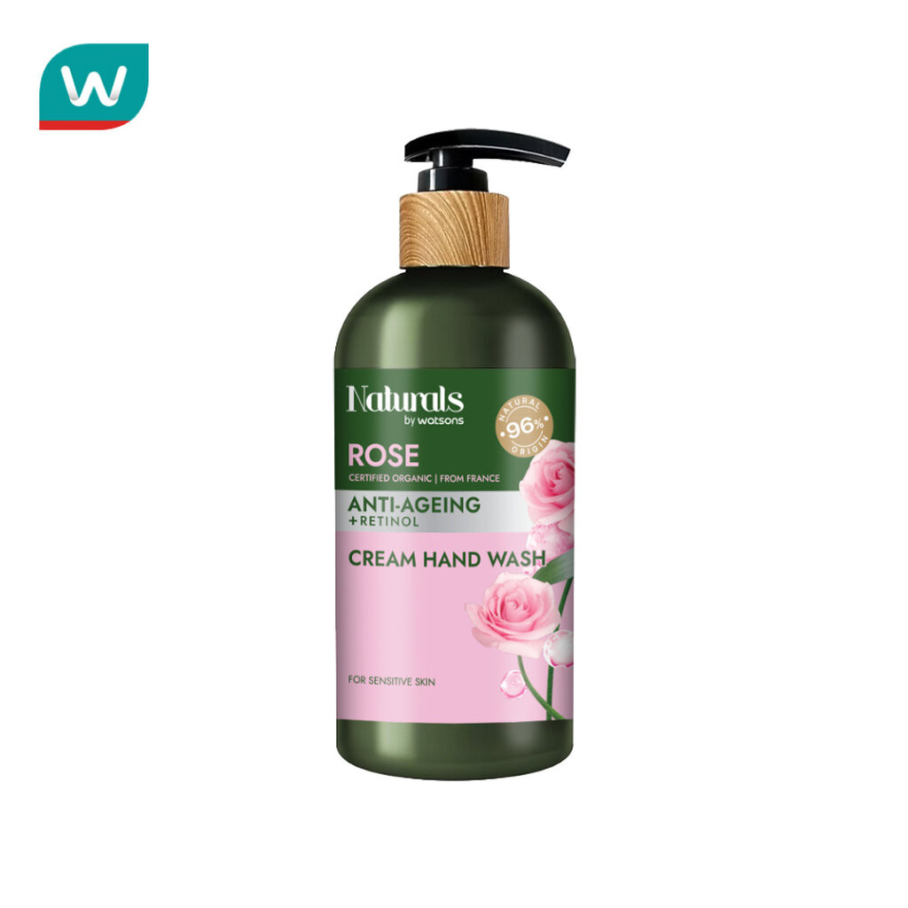 Naturals by Watsons เนเชอรัล บาย วัตสัน โรส ครีม แฮนด์ วอช 400มล