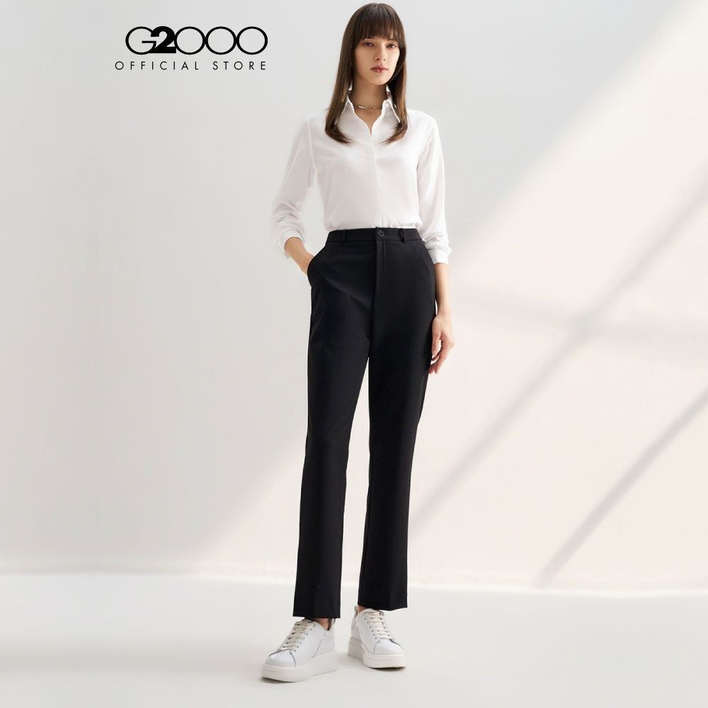 G2000 กางเกงขายาวสำหรับผู้หญิง ทรง Regular Fit รุ่น 4126910399 BLACK