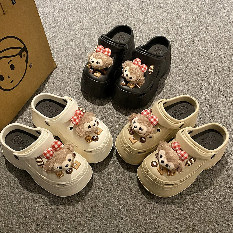 รองเท้าแตะแฟชั่นส้นหนาฤดูร้อนน่ารักการ์ตูน 12 ชิ้น