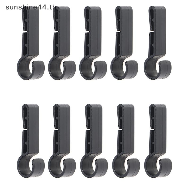 FOURSUN 10 ชิ้นคลิปหมวกกันน็อคพลาสติกสิ่งที่แนบมา Light Clamps สีดําชุดไฟหน้า Hook TH