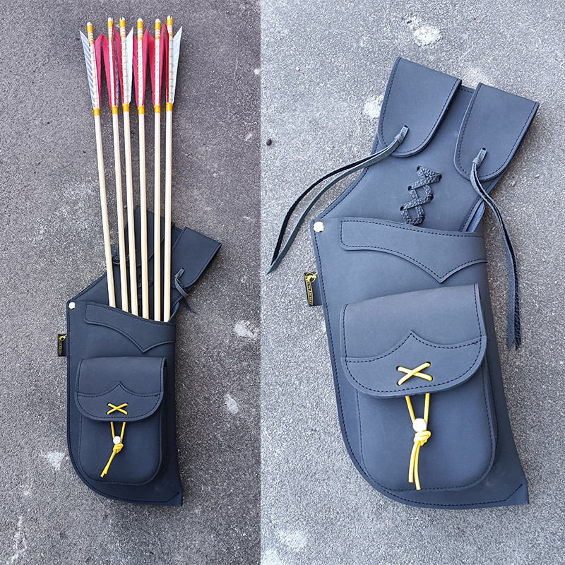 ยิงธนูกระเป๋าหนังวัวแบบดั้งเดิม Arrow Quiver Arrow