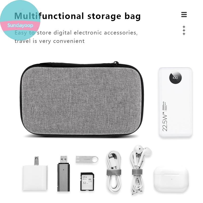 Sund Mini แบบพกพา EVA กระเป๋ากระเป๋าถือกระเป๋าซิปหูฟังสําหรับ Airpod หูฟัง/โทรศัพท์/สายชาร์จอุปกรณ์เสริม TH