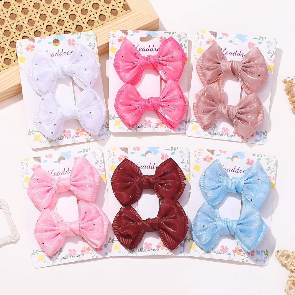 2 ชิ้น 4.3 นิ้ว Big Bows ชีฟองคลิปผม Cheer Bowknot Barrette เด็ก Headdress แฟชั่นสาวอุปกรณ์เสริมผม