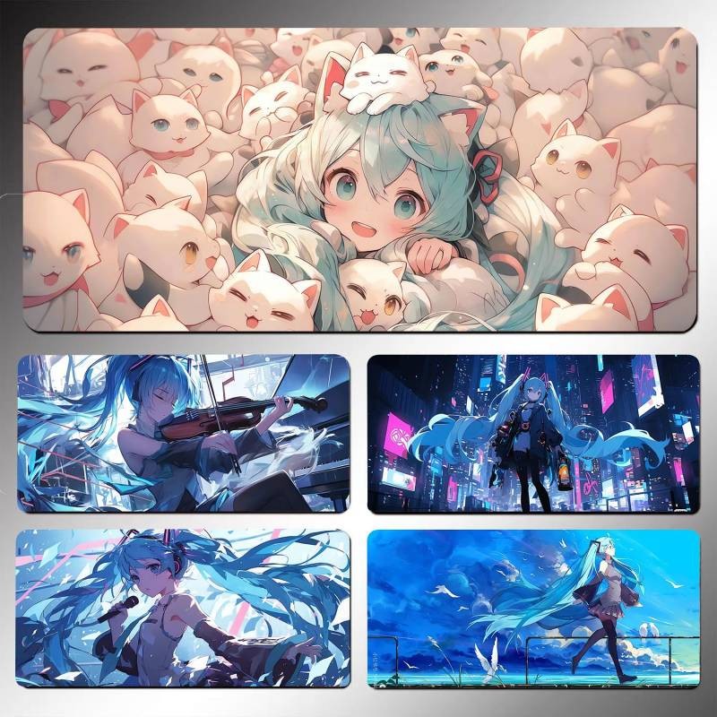 Hatsune Miku Mouse Pad Oversized Anime Secondary Element E-Sports Games Lock Edge Computer Study Des