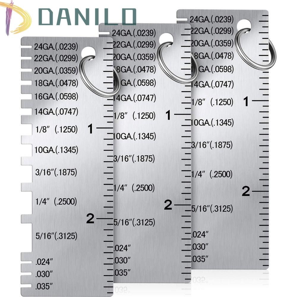 Danilo ความหนาไม้บรรทัดสแตนเลส AWG SWG 0-36 รอบเชื่อมตรวจสอบ Gage เครื่องเชื่อม