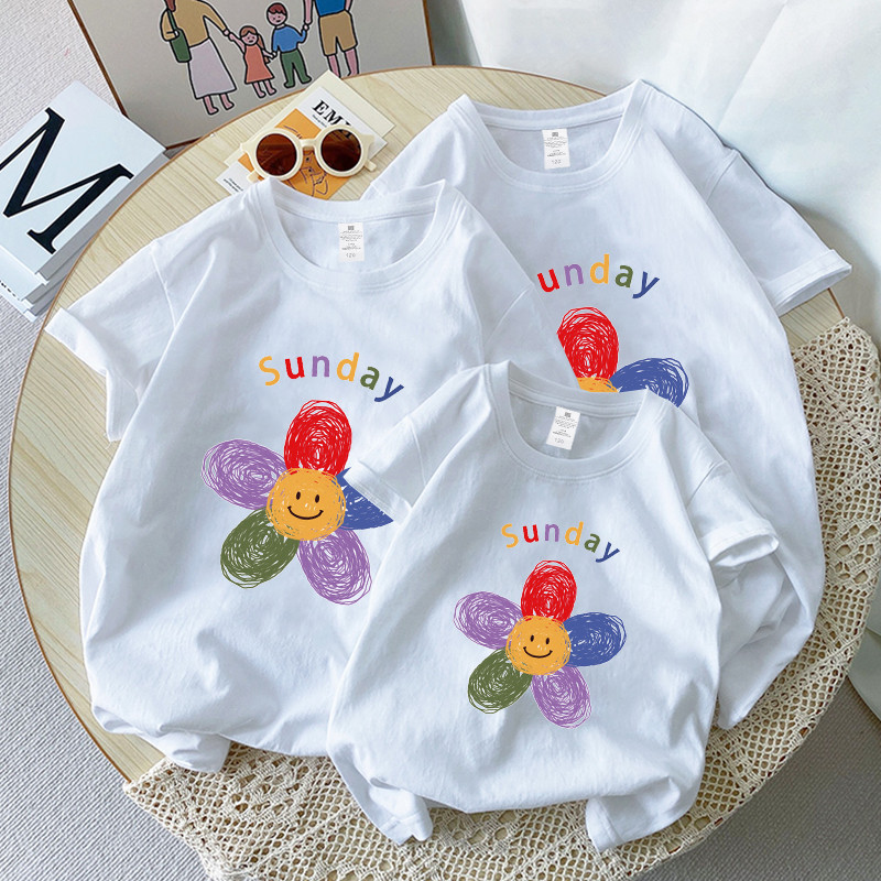 🔥พร้อมส่ง&COD🔥RINA STUDIO ชุดแม่ลูกฤดูร้อนแขนสั้นใหม่ครอบครัวสามคนอ้วนการ์ตูนเสื้อยืดพิมพ์แม่ลูกแม่และลูกสาวบ้านทั้งหลัง