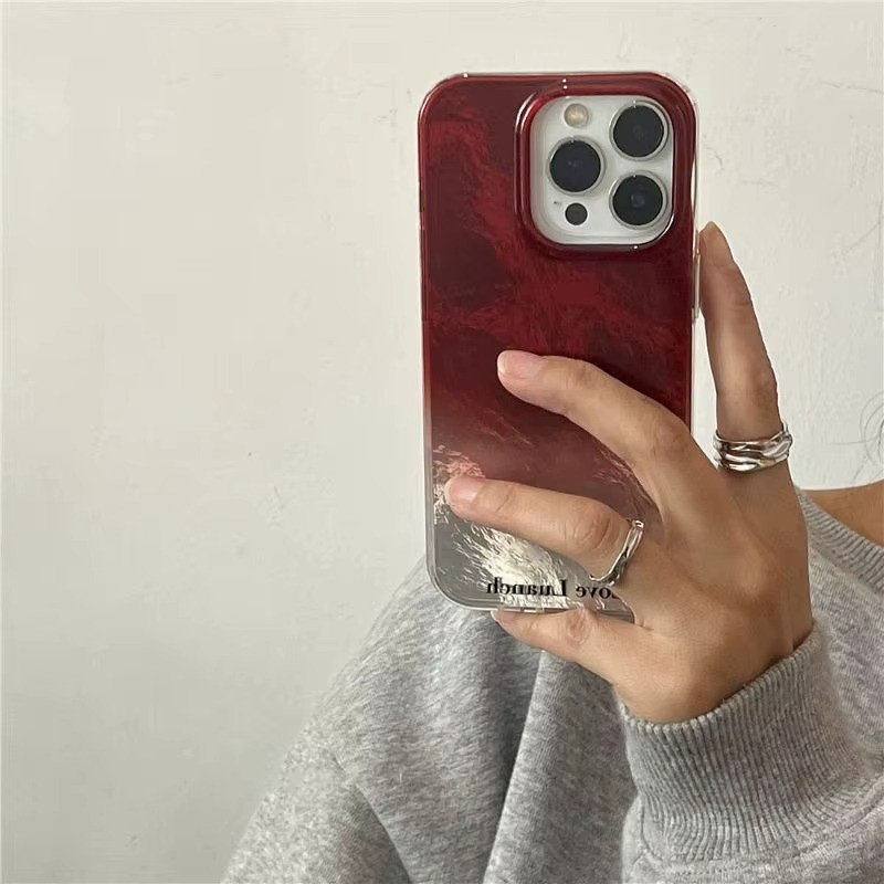 เคสโทรศัพท์สําหรับiPhone 11 12 13 14 15 16 17 Pro Max 16E X XS XR 7 8 Plus SE VortexรูปแบบGradientไวน์แดงซิลิโคน ราคา ถูกที่สุด ดีลบีเคเค แกลเลอรีภาพที่ 6