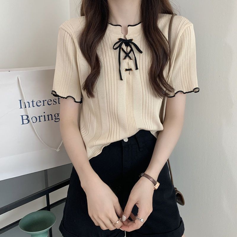 ⭐Fern Shop ฤดูร้อนเสื้อแขนสั้นผู้หญิงเสื้อยืดเกาหลี