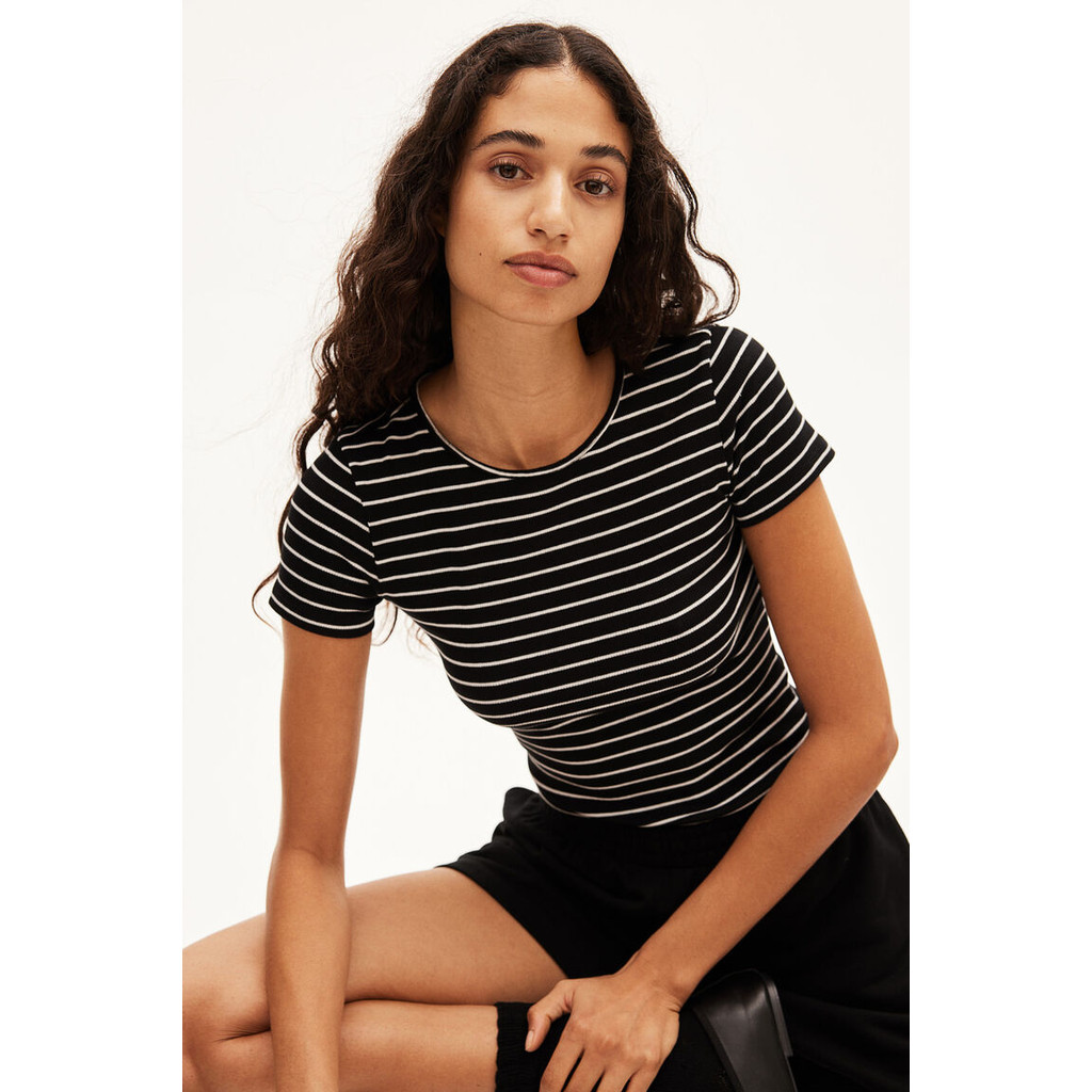 H&M(เอชแอนด์เอ็ม) เสื้อยืดริบส์ ผู้หญิง 1235366_10