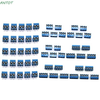 Antot บล็อกขั้วต่อสายไฟ PCB KF301-2P พิช 5.0 มม. สีฟ้า KF301-3/4P สําหรับ Arduino 50 ชิ้น