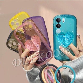 ใหม่ เคสโทรศัพท์มือถือ ลายหัวใจน่ารัก พร้อมสายรัดข้อมือคริสตัล และขาตั้ง สําหรับ VIVOV29 VIVOV29 5G 2023