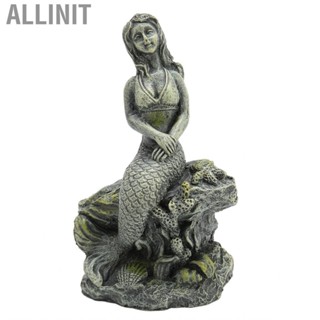 Allinit Fish Tank Mermaid Decor  Statue Beautiful Ornament Resin for Decorations