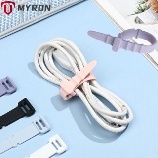 Myron ที่ม้วนเก็บสายหูฟัง USB รูปก้างปลา แบบนิ่ม 5 ชิ้น