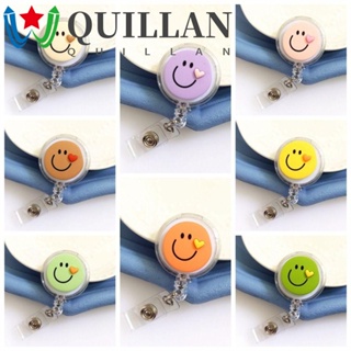 Quillan ที่ใส่ป้ายชื่อ แบบดึงกลับได้ รูปการ์ตูนหน้ายิ้มน่ารัก ดึงง่าย สําหรับสํานักงาน โรงเรียน