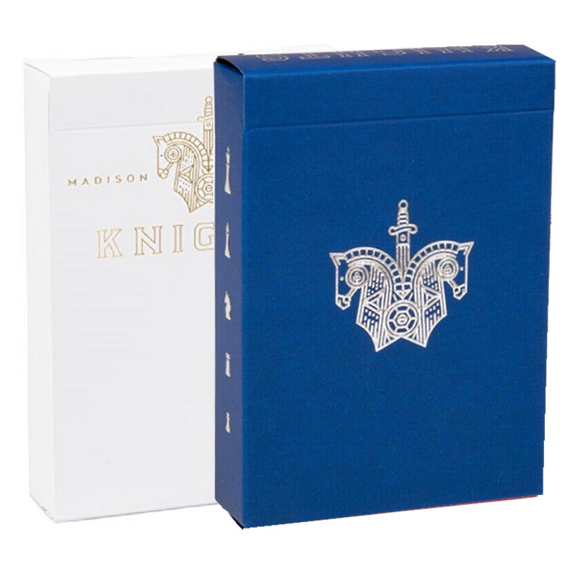 Ellusionist สีขาว/สีฟ้า Knights เล่นไพ่จักรยาน Deck Card เกม Magic Tricks