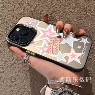 เคสโทรศัพท์มือถือ PCUA นิ่ม ผิวด้าน ลายดาว ภาษาอังกฤษ สําหรับ Apple Iphone 14promax 13pro 12 11 7p