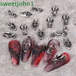 Sweetjohn อุปกรณ์ตกแต่งเล็บโลหะ รูปผีเสื้อ หัวใจ เท่ 5 ชิ้น ต่อชุด