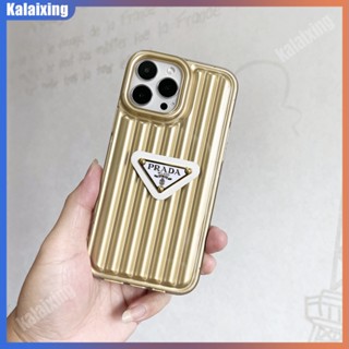 PRADA เคสโทรศัพท์มือถือนิ่ม ลายทางแนวตั้ง 3D สําหรับ iPhone 14 Pro Max 13 Pro Max 12 Pro Max 11Pro Max
