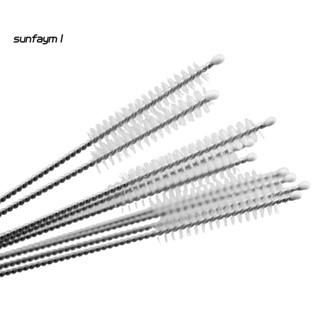 Sunfa แปรงทําความสะอาดหลอดโลหะ 10 ชิ้น แปรงทําความสะอาดหลอดดื่ม ท่อแก้ว หลอดนม ขวดนม