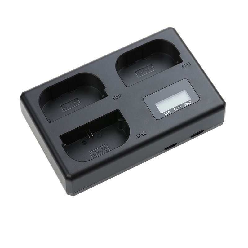 LP-E6 สาม 3-slot Charger เหมาะสําหรับกล้อง Canon เครื่องชาร์จแบตเตอรี่สําหรับ Canon DSLR กล้อง 5D4 6