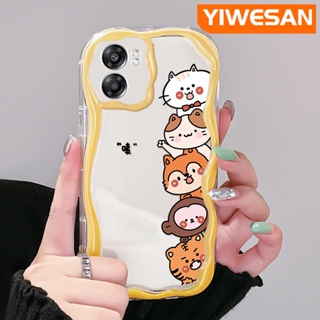 เคสโทรศัพท์มือถือแบบนิ่ม ใส กันกระแทก ลายการ์ตูนสัตว์น่ารัก สีครีม สําหรับ OPPO A57 2022 A77 2022 A57s A77E A77S