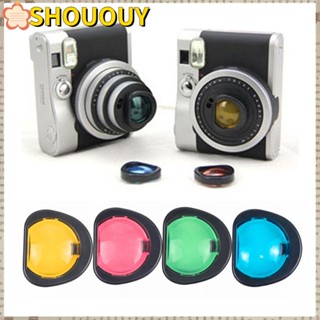 Shououy ชุดฟิลเตอร์กระจกกรองแสง หลากสี สําหรับกล้อง Instax Mini90 4 ชิ้น