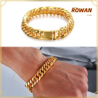 Rowans Cuban สร้อยข้อมือ กว้าง 12 มม. แฟชั่น หรูหรา ฮิปฮอป