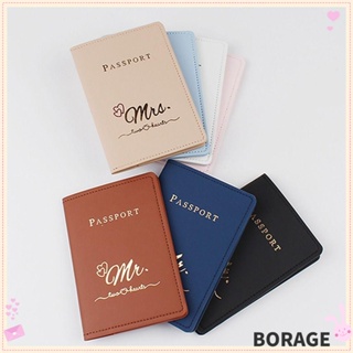 Borag กระเป๋าใส่บัตรเครดิต หนังสือเดินทาง หนัง PU กันน้ํา แบบพกพา