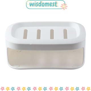 Wisdomest จานวางสบู่ พร้อมฟองน้ํา ระบายน้ําได้ สไตล์มินิมอล สําหรับห้องน้ํา